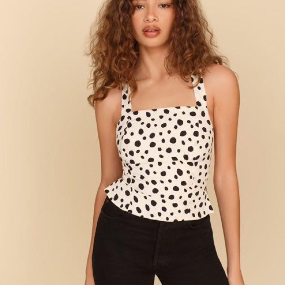 REFORMATION Cara Top in Ink Blot